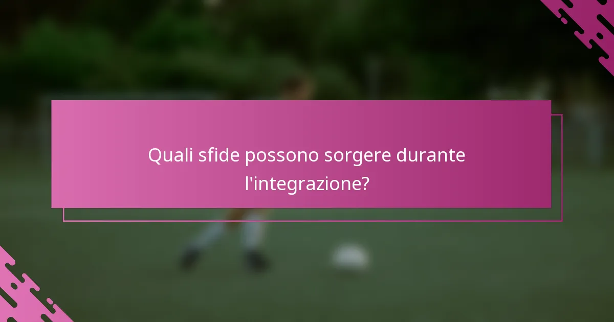 Quali sfide possono sorgere durante l'integrazione?